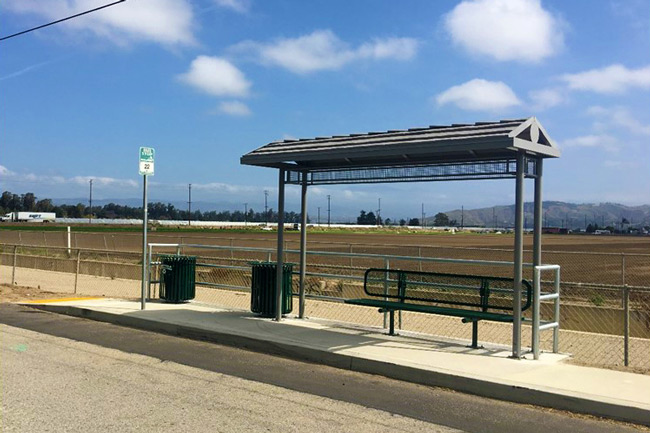 Transit Bus Bench Stop.