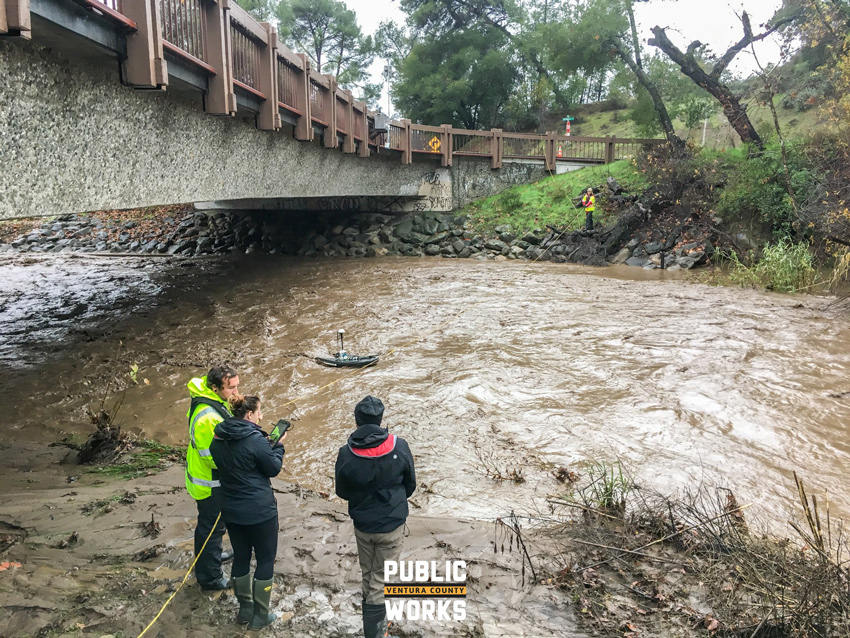 2018_VCPWA_works_marchapril_hydro Measuring the river flow.
