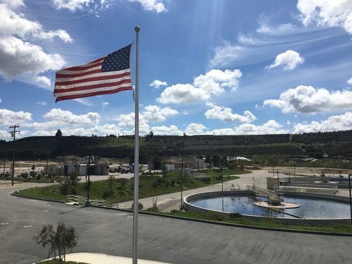 American Flag at Water Reclamation Facility in Moorpark