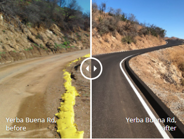 Yerba Buena Road before and after